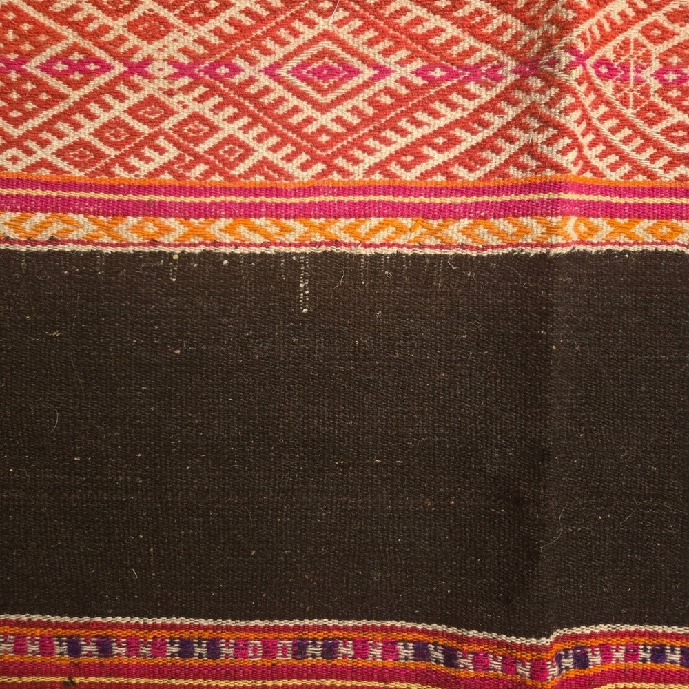 Handwoven Global Interiors Mayan Folk Art Textile Indigenous Bohemian Folk 50x44 - Picture 4 of 7